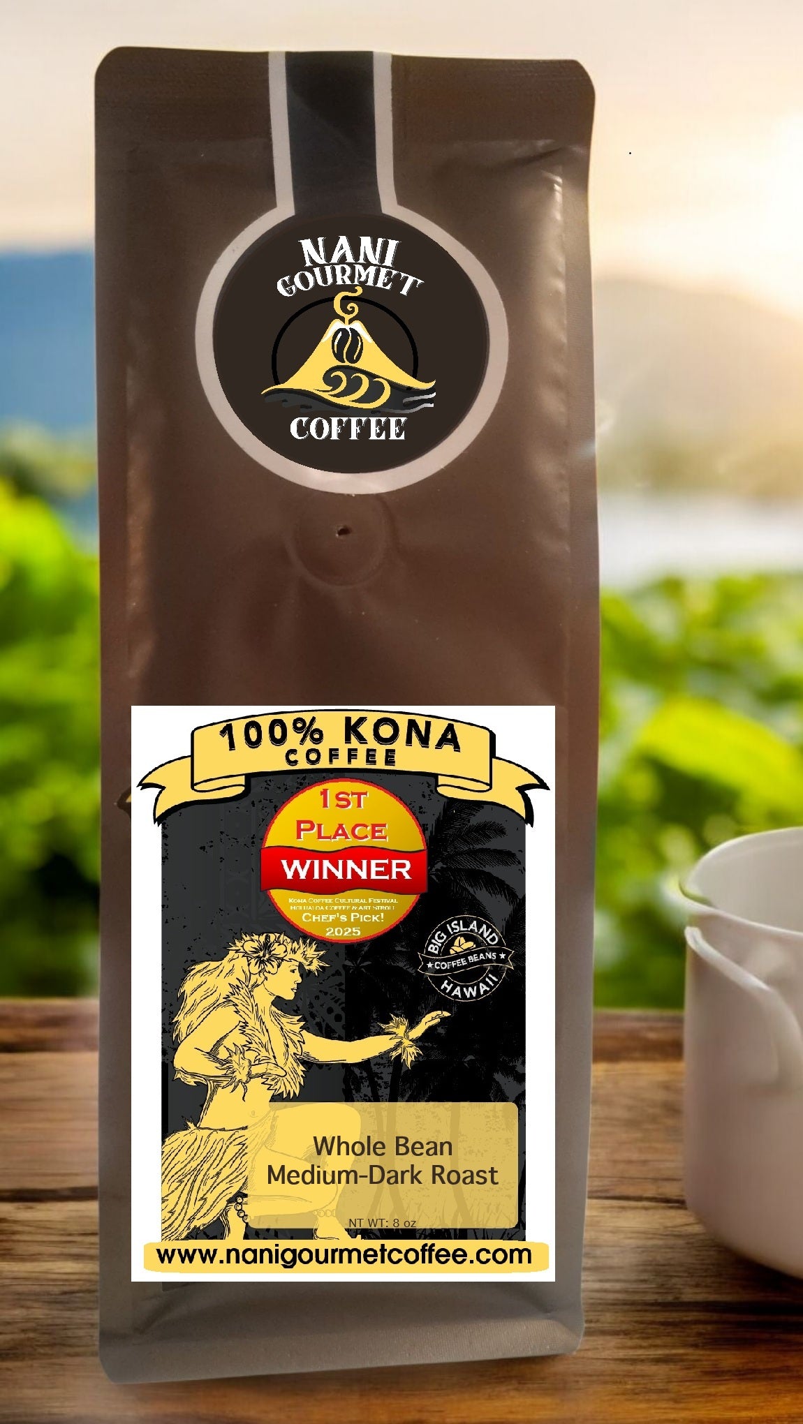 8 oz (227 g) * ESTATE NANI * 100% Kona Coffee (Chef's Pick) - Original Price $29.99